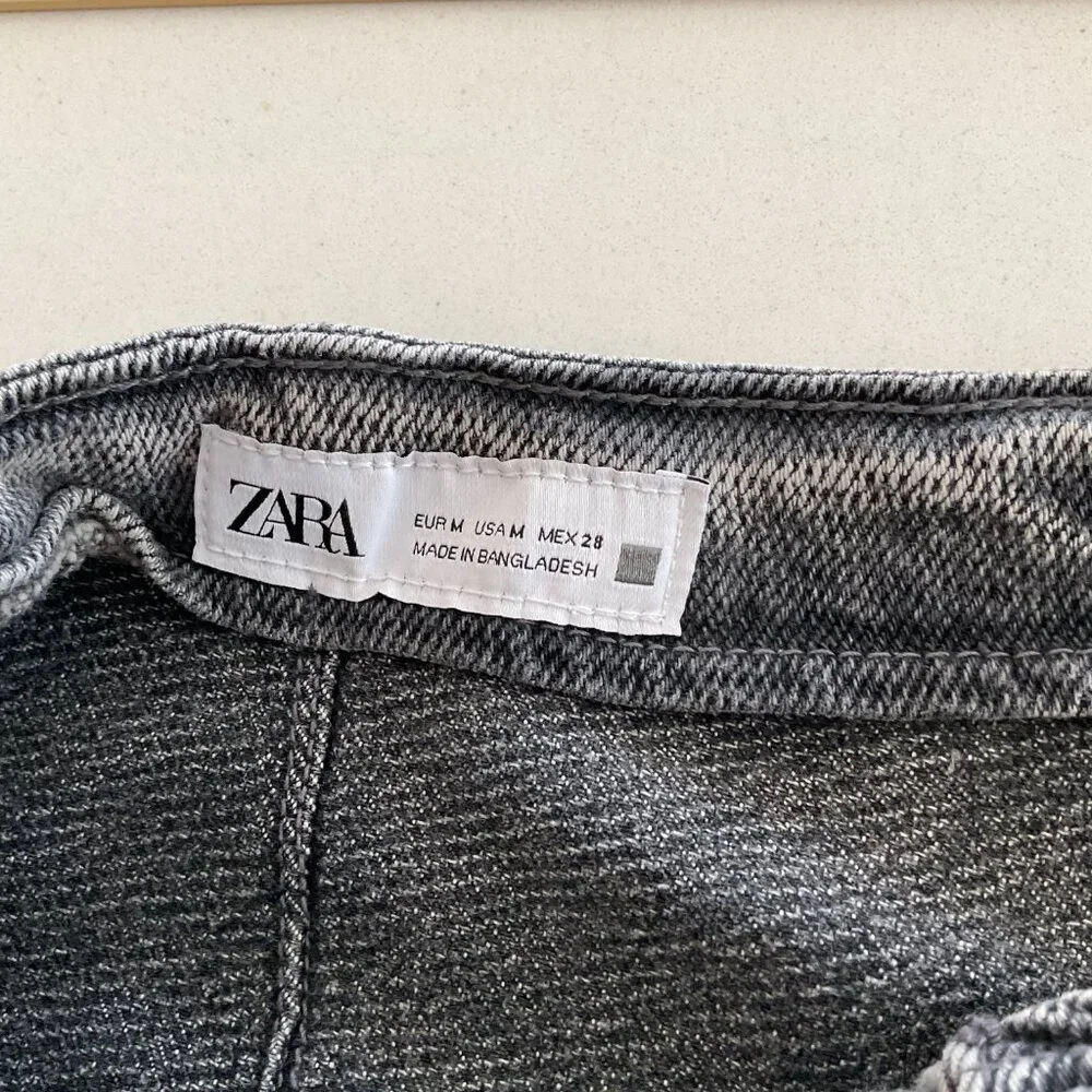 ZARA Denim Crossover Midi Skirt in Dark Gray NWT Medium M NWT - Picture 11 of 16